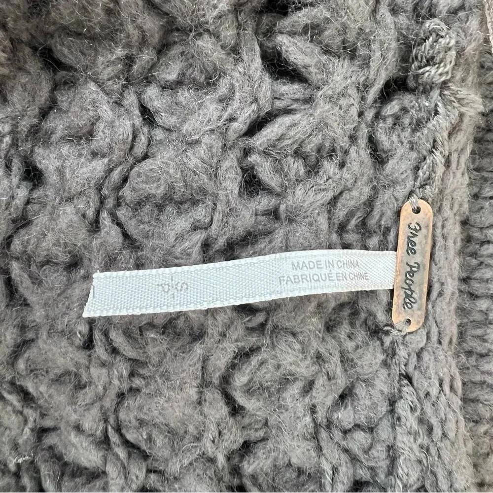 Free People Oversized Crochet Pullover Sweater Brown Size S